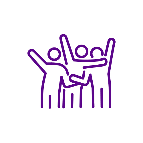 Pictogram of people celebrating